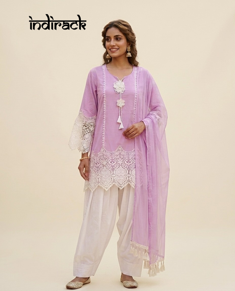 Schiffli Lace Farshi Salwar Set | KS 74