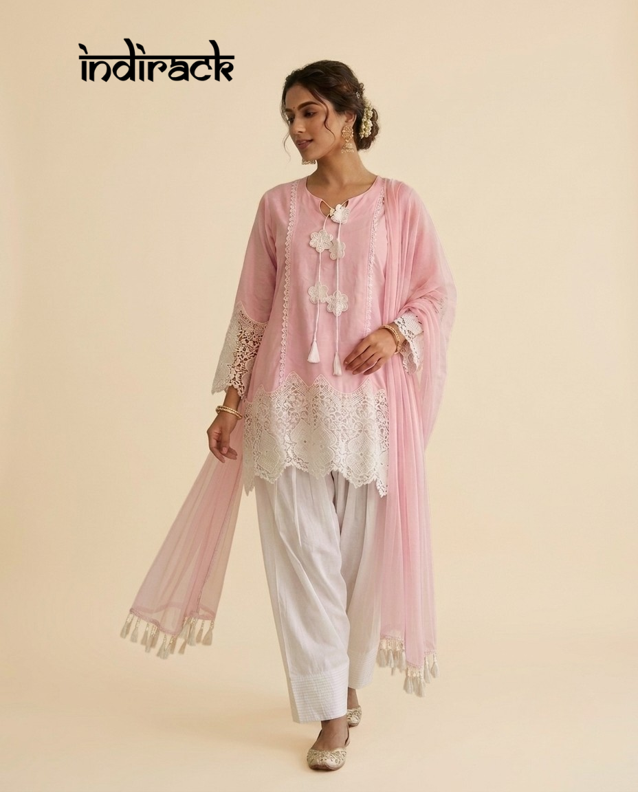 Schiffli Lace Farshi Salwar Set | KS 74