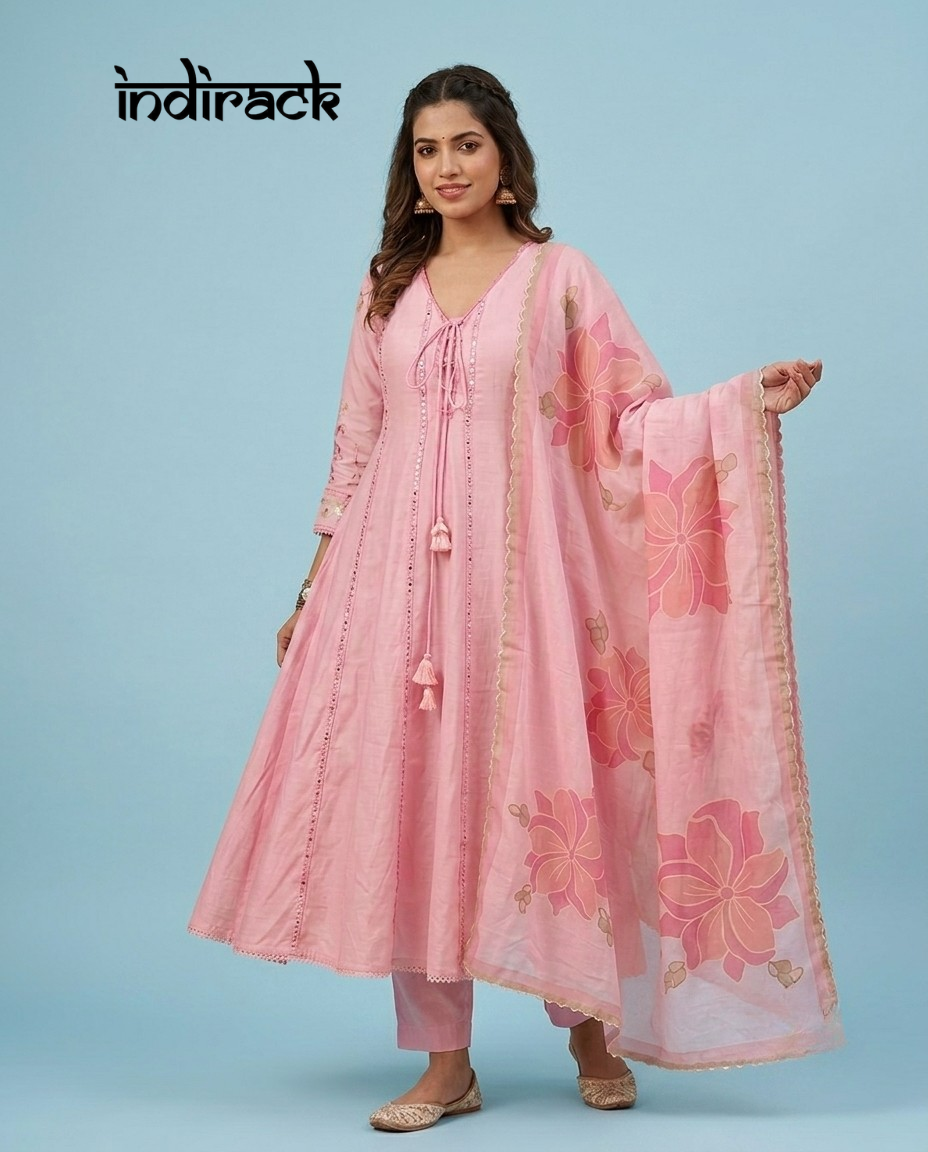 Gulaab Mulmul Lace-Up Anarkali Set | KS 73