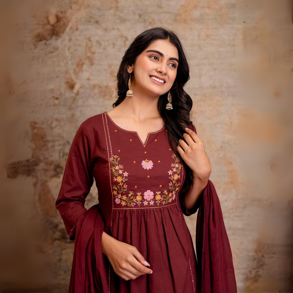 Women Embroidered Flared Kurta Set | KS-21