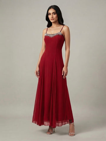 Lucia Crystal Embellished Maxi Dress