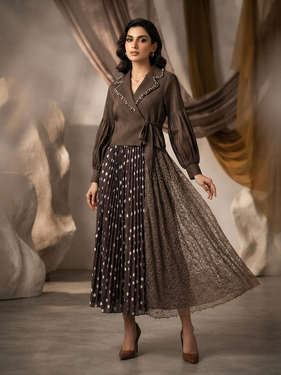 Pearl & Pleat Magic Dress