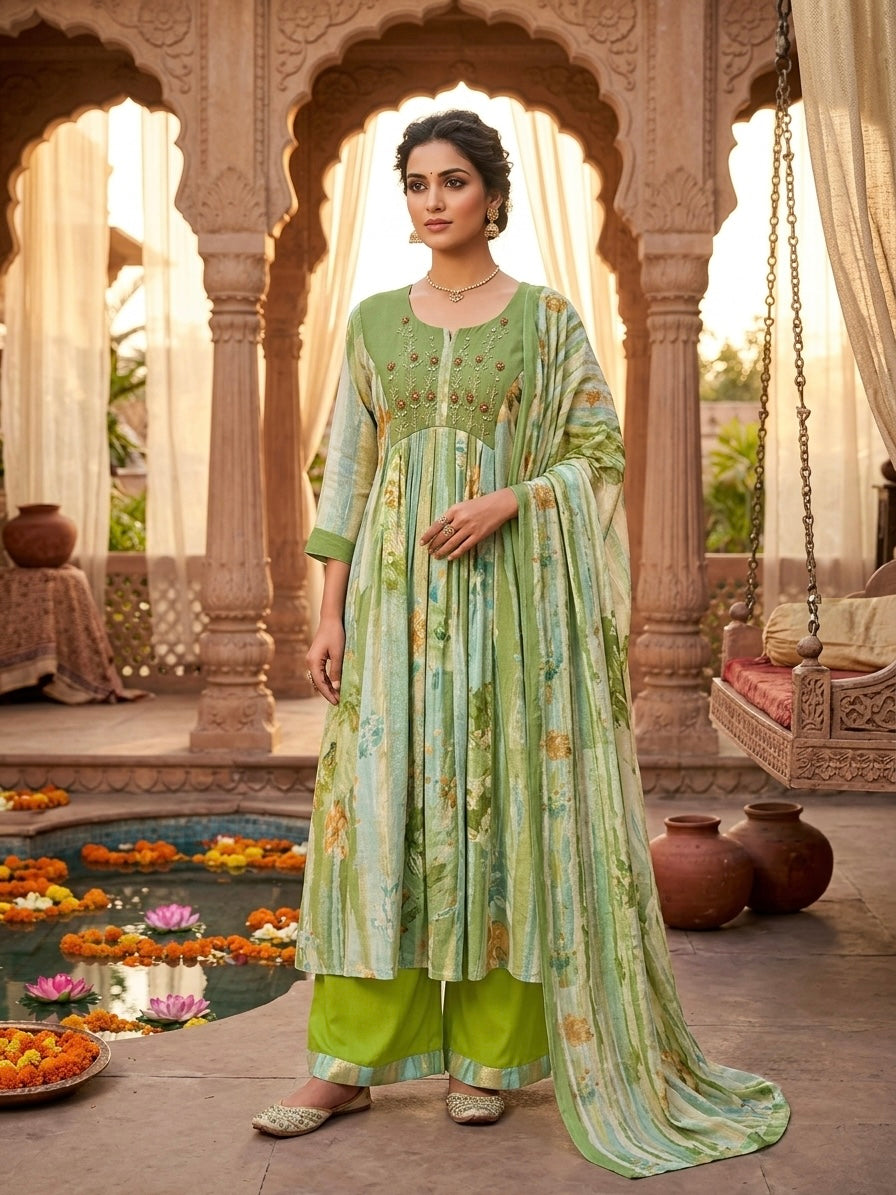 Gul-Mohar Floral Anarkali Set