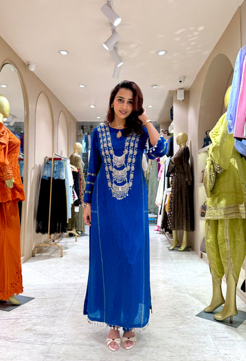 Hasli Statement Mirror-Work Kurta
