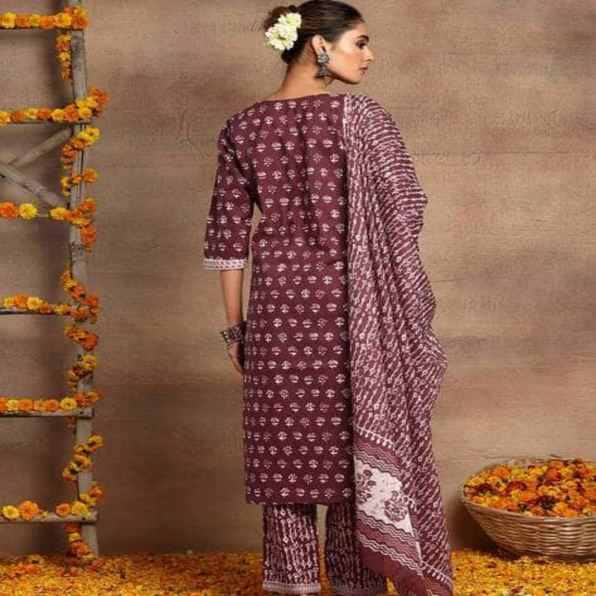 Women’s Graceful Purple Printed Suit Set – Effortless Elegance for Every Occasion | KS-04