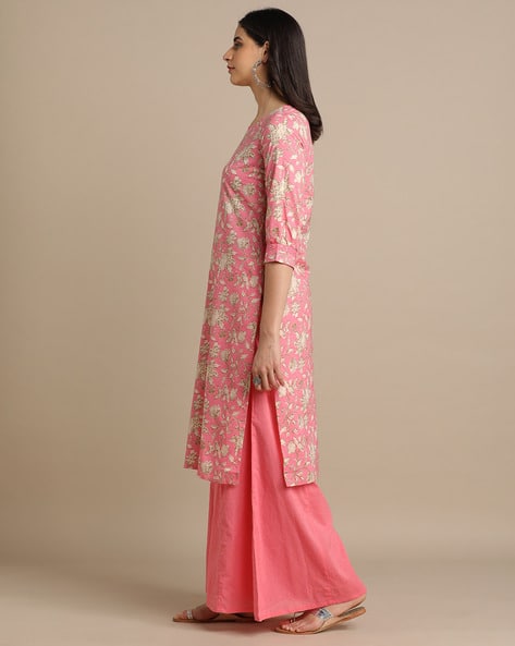 Floral Print Straight Kurta & Palazzo |KS-73