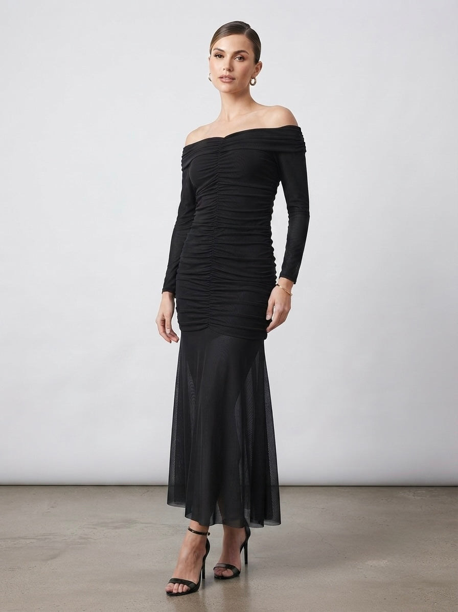 Isolde Draped Off-the-Shoulder Dress