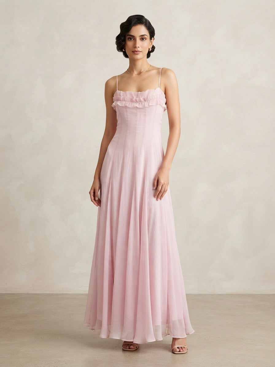 Rosalie Ruffled Corset Midi Dress