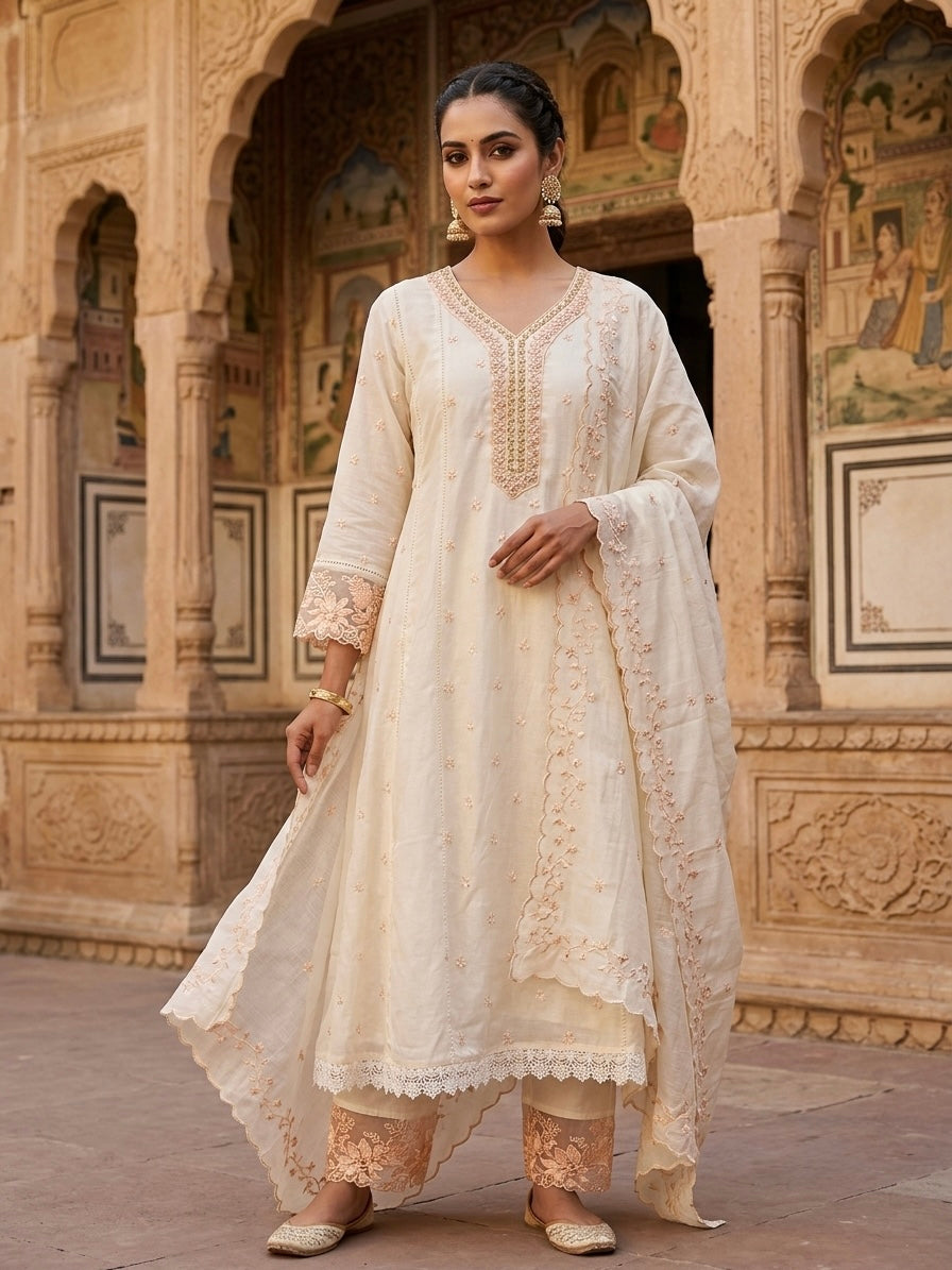 Gul-Nahar Organza Anarkali Set