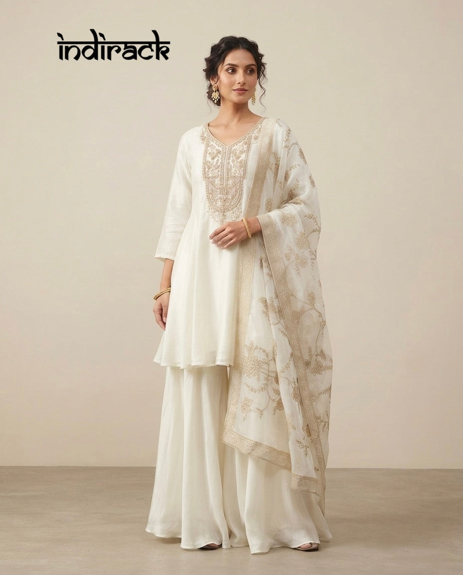 Ivoria Banarasi Dupatta Short Anarkali Suit