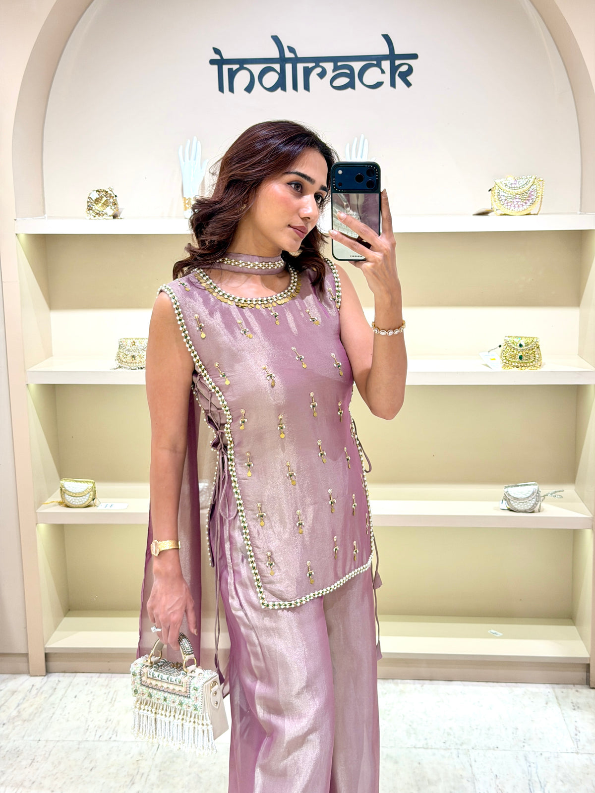 Zora Shimmery Tabby Silk 3-Piece Co-ord Set