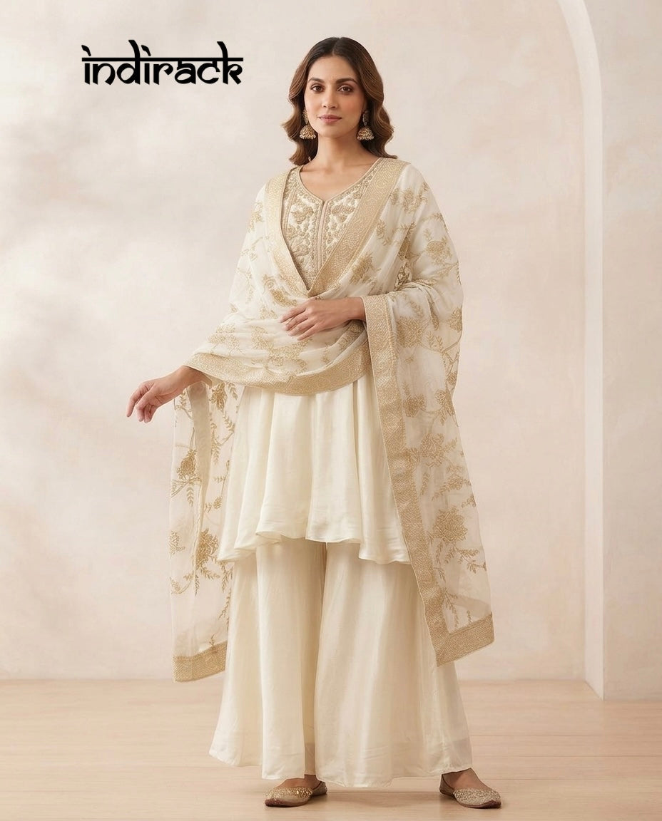 Ivoria Banarasi Dupatta Short Anarkali Suit