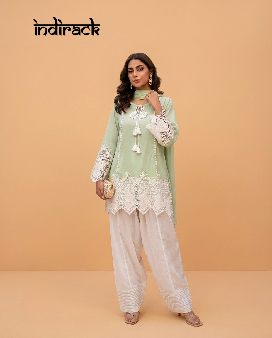 Schiffli Lace Farshi Salwar Set | KS 74