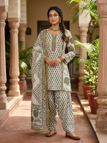 Zoya Block-Print Farshi Salwar Set