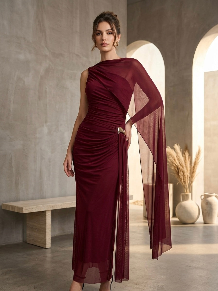 Grecian Draped Maxi Dress