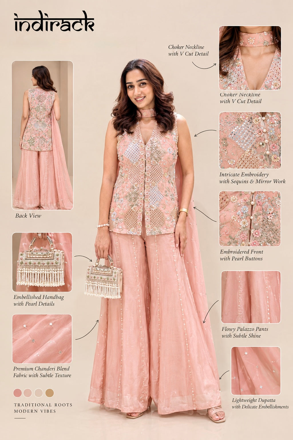 Evangeline Embellished Jacket 3-Piece Co-ord Set