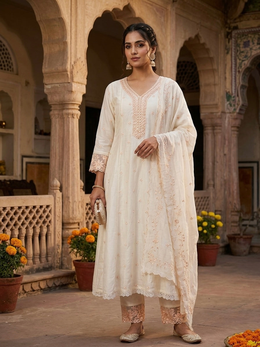 Gul-Nahar Organza Anarkali Set