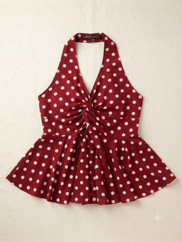 Retro Knot Peplum Top