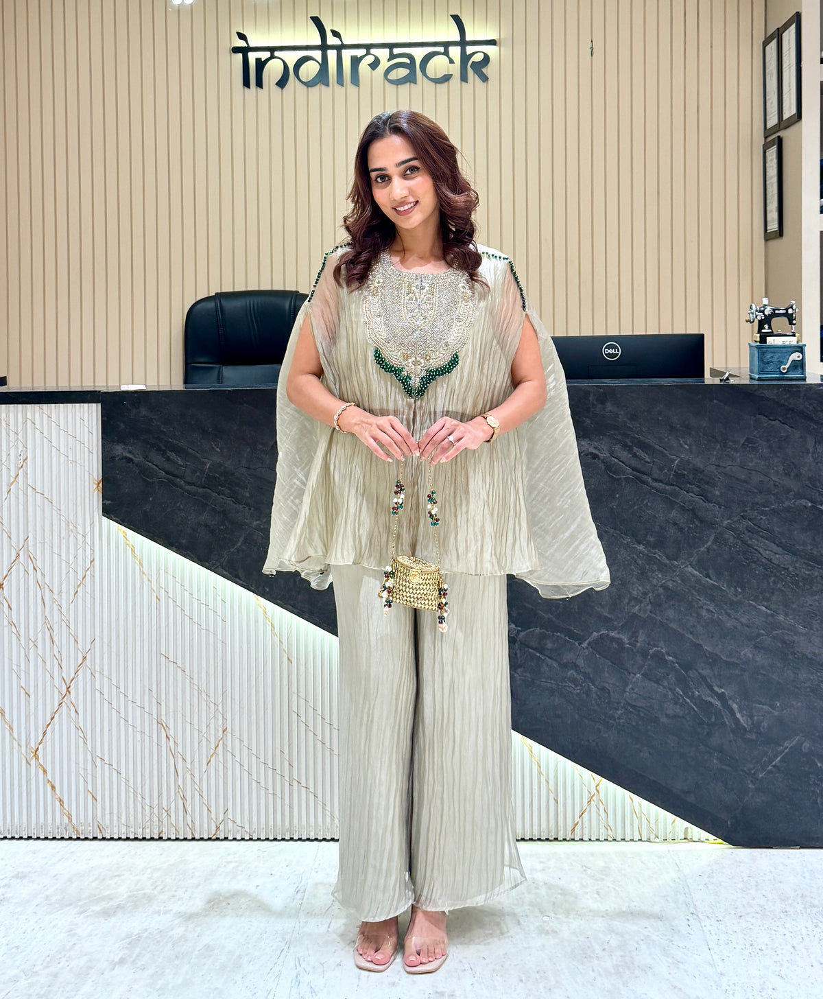 Aureate Shimmery Salsa Cape Co-ord Set
