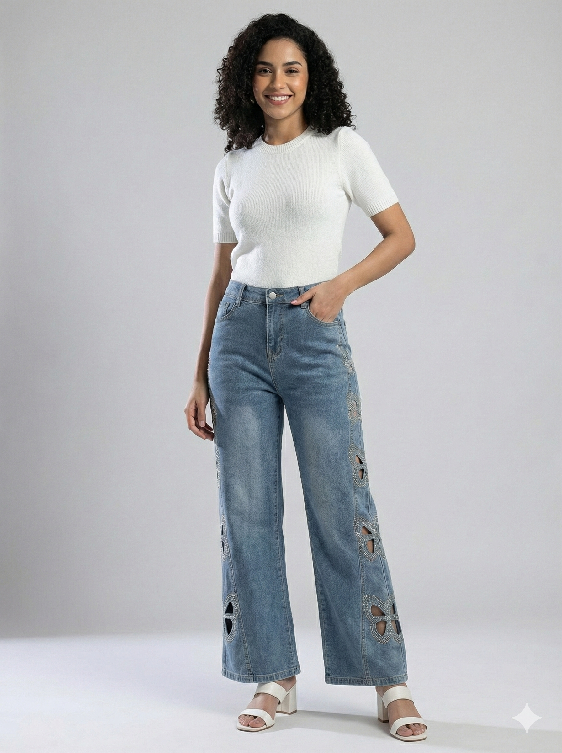 3D Embroidered Denim