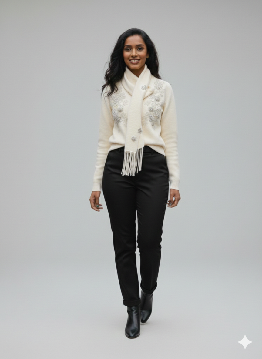 Luxe Beaded Flora Sweater