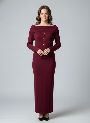 Fall Ribbed Skirt Set