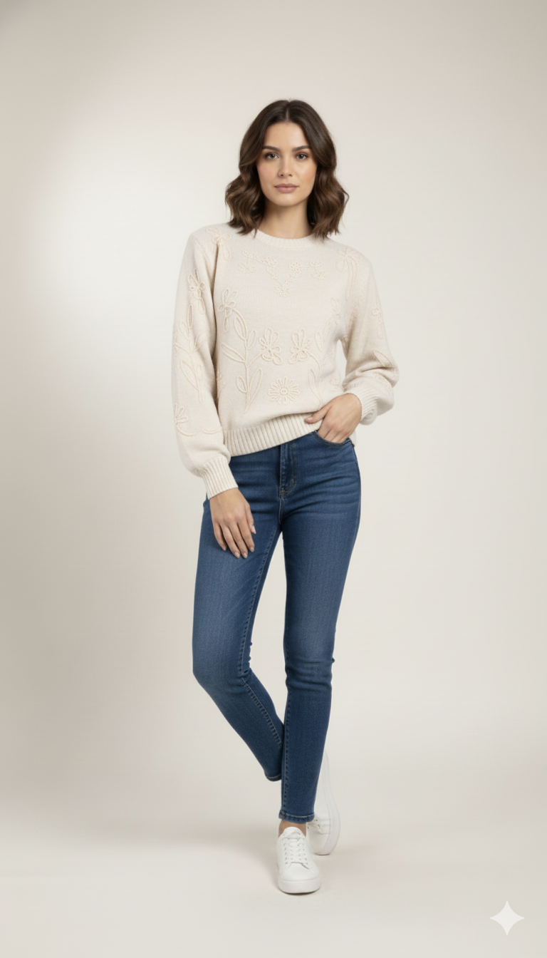 Meadow Bloom Textured Knit
