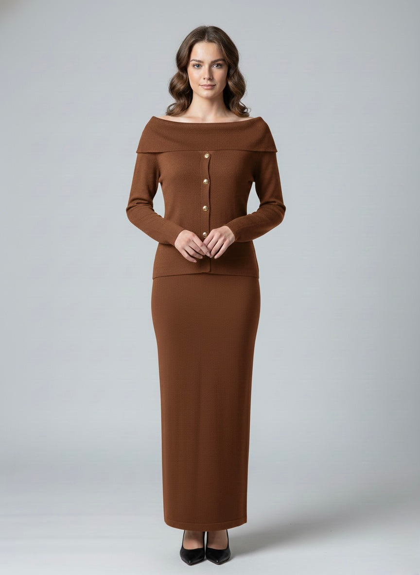 Fall Ribbed Skirt Set