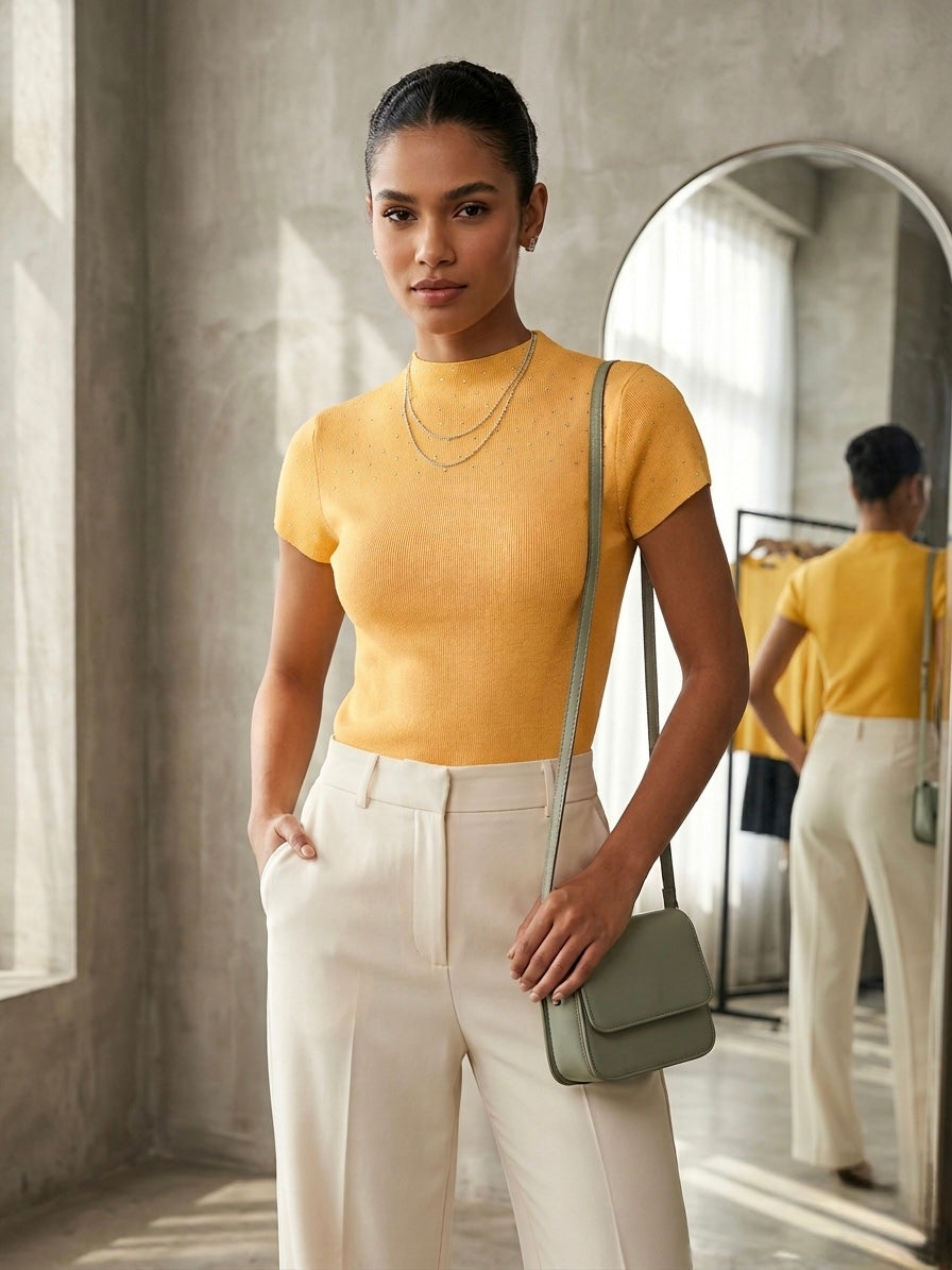 Stardust Ribbed Knit Top