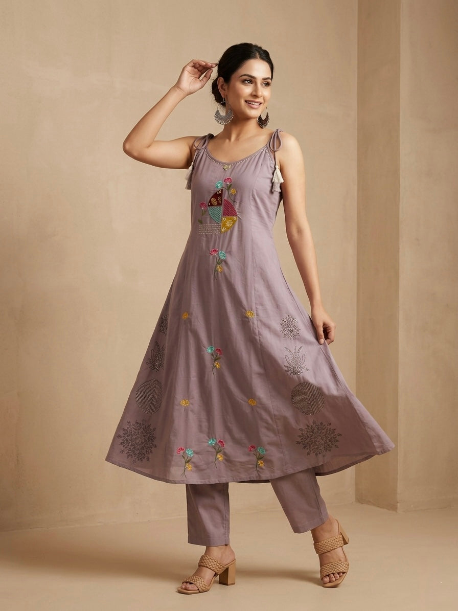 Amara Floral Fusion A-Line Set