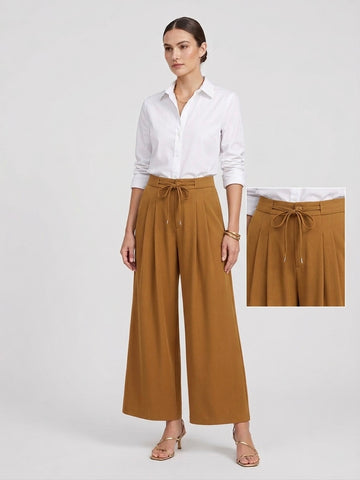 Tailored Pleat Wide-Leg Pant