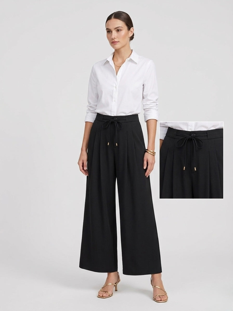 Tailored Pleat Wide-Leg Pant