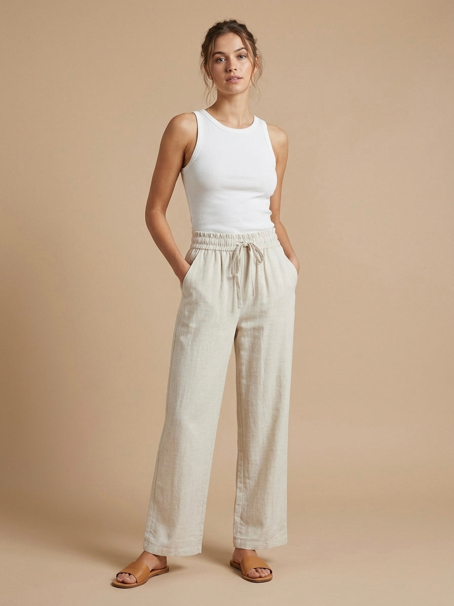Linen Ease Wide-Leg Pant