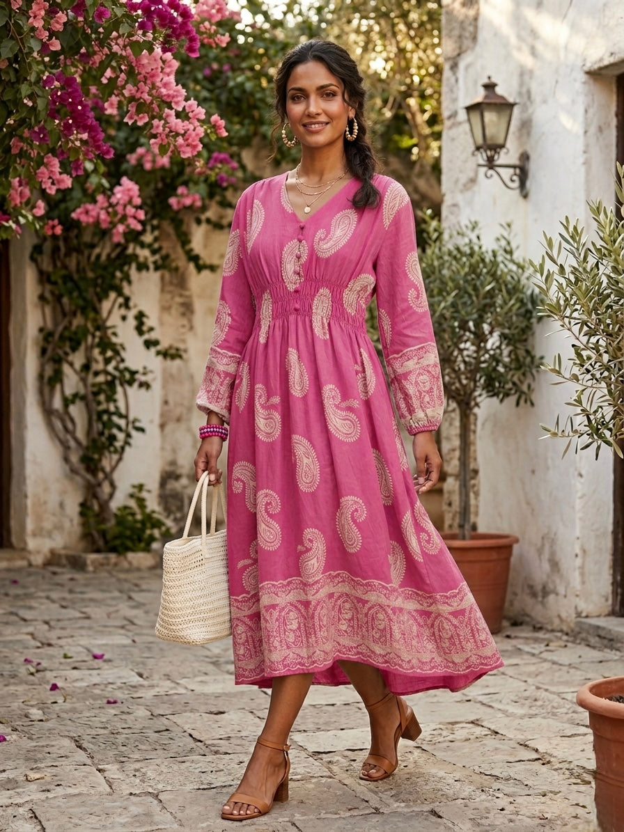 Celestia Paisley Midi Dress