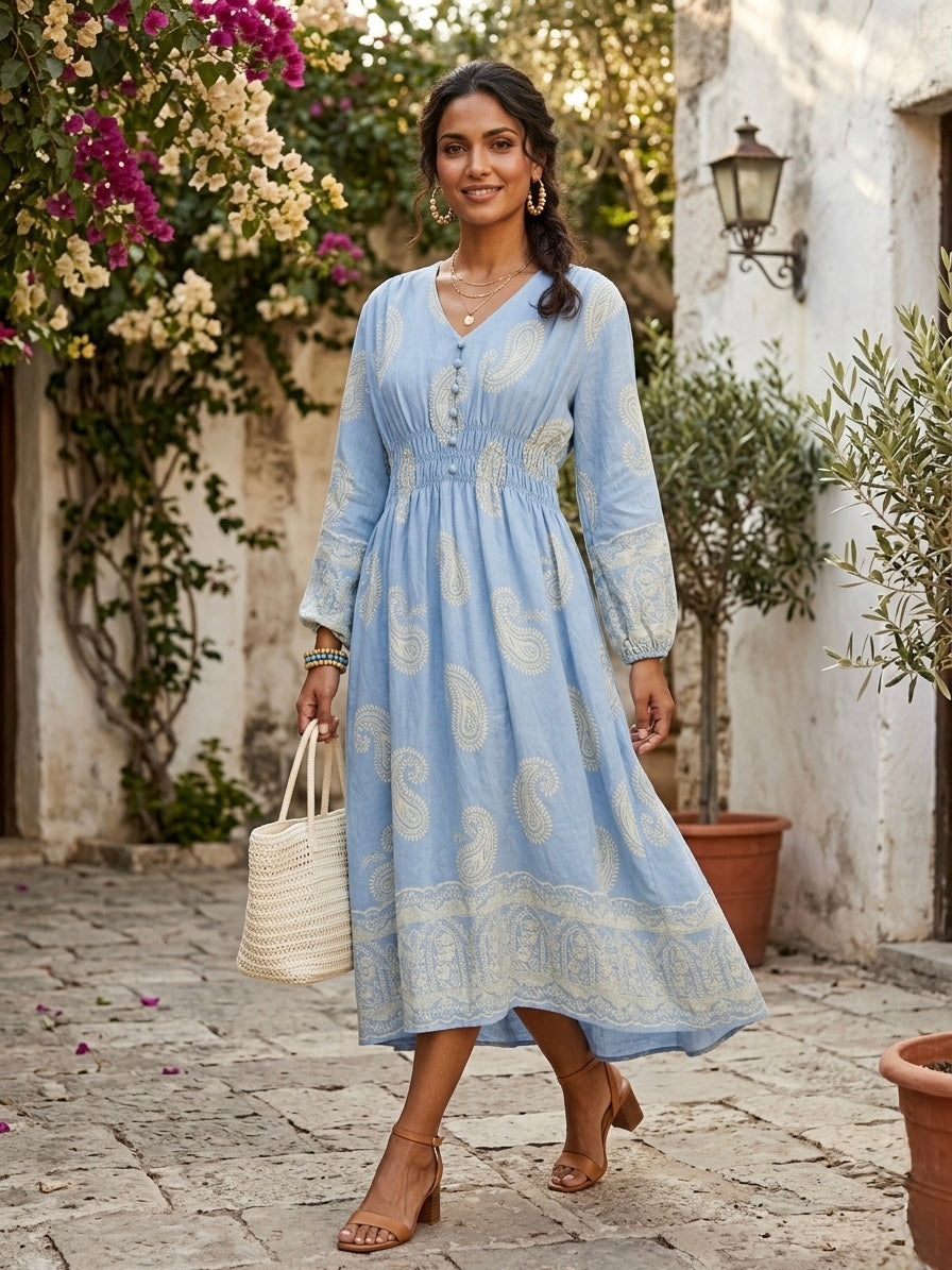 Celestia Paisley Midi Dress