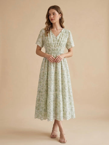 Aurelia Smocked Midi Dress