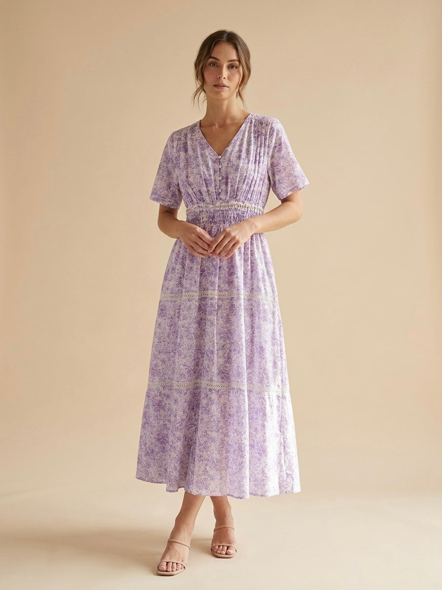 Aurelia Smocked Midi Dress