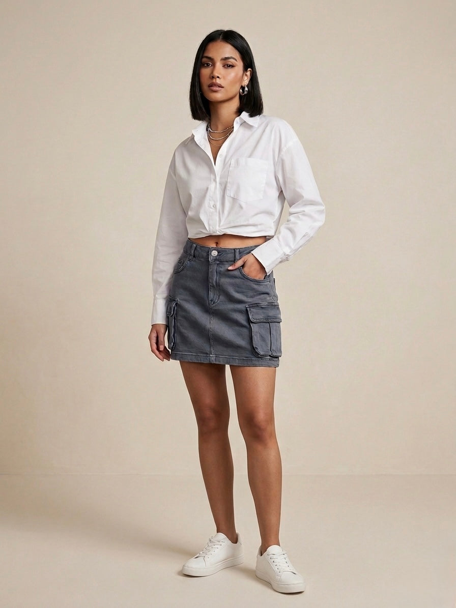 Skye Utility Cargo Mini Skirt
