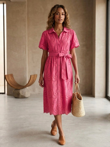 Amaya Eyelet Shirtdress