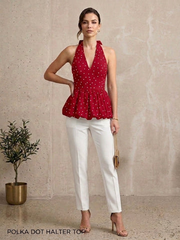 Cherry Pop Peplum Top