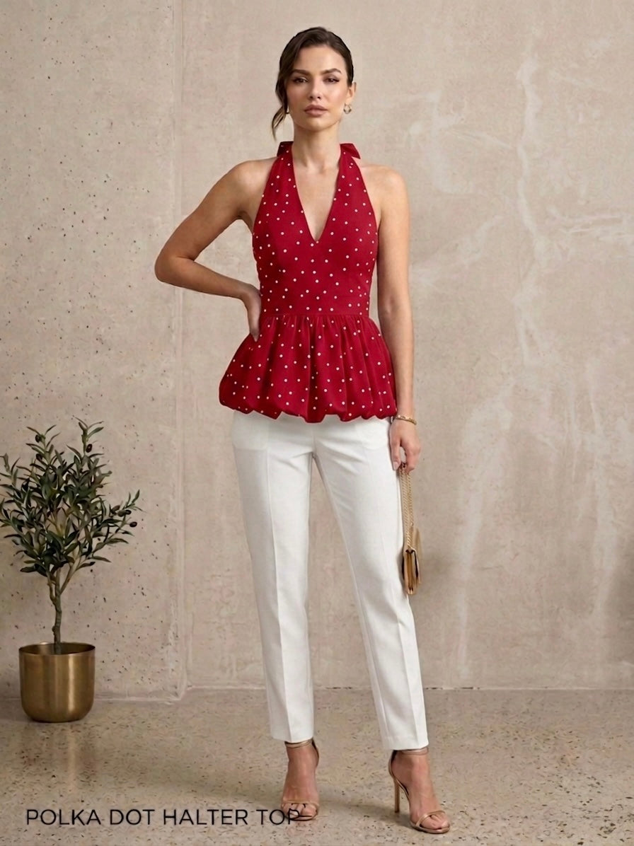 Cherry Pop Peplum Top