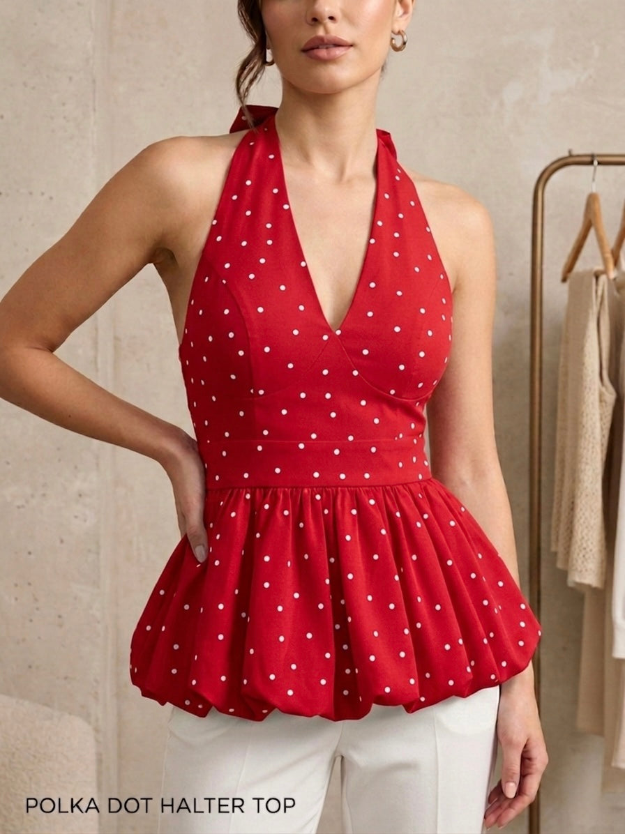 Cherry Pop Peplum Top