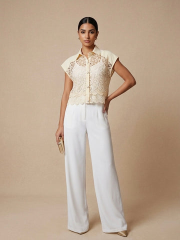 Primrose Lace-Panel Blouse