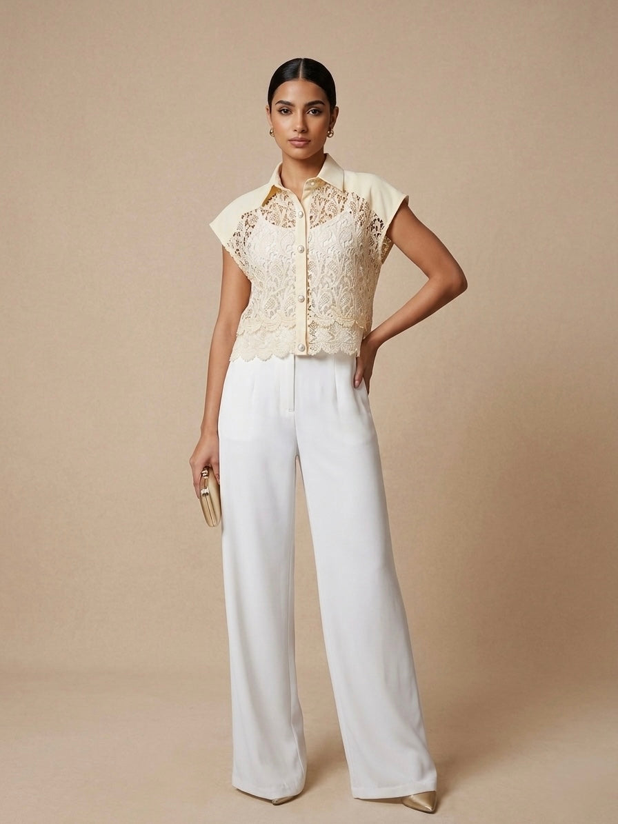 Primrose Lace-Panel Blouse