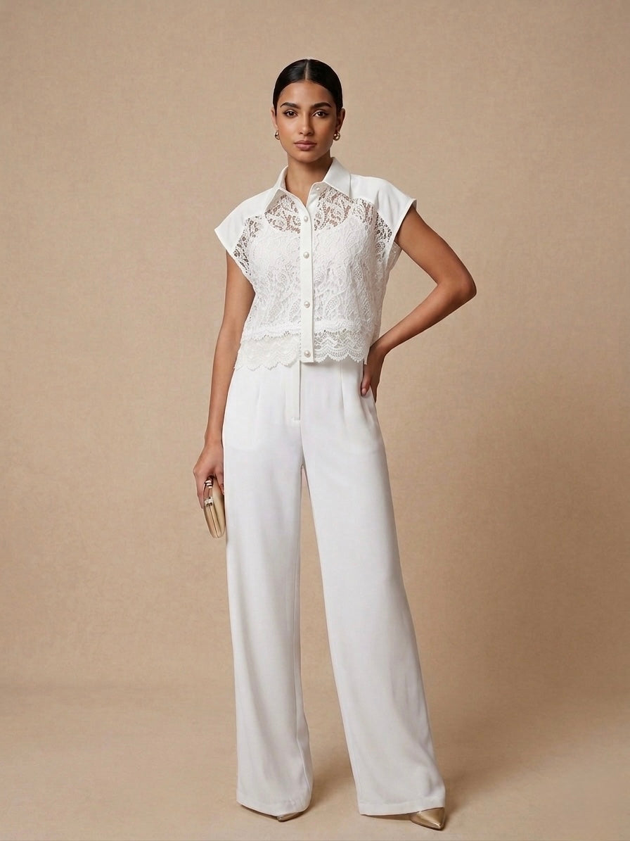 Primrose Lace-Panel Blouse