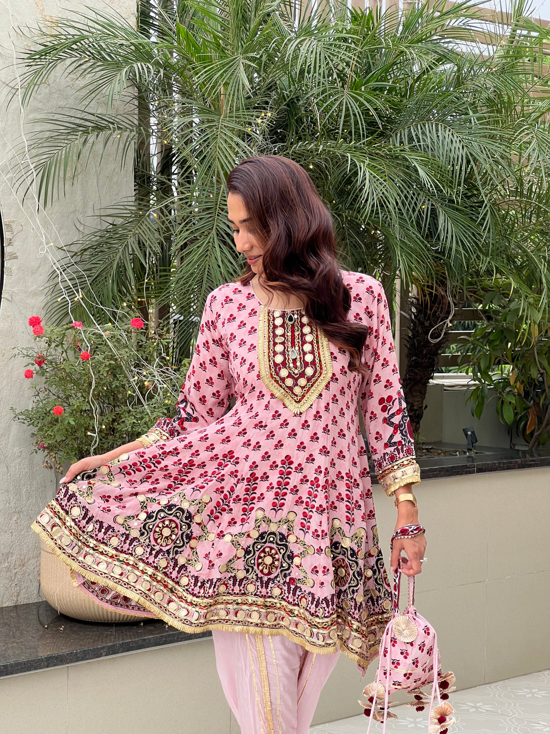 Blush Bloom Dhoti Set