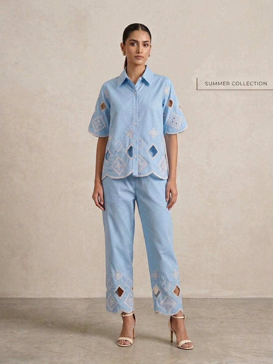 Mosaic Embroidered Co-ord Set  - SCS 27