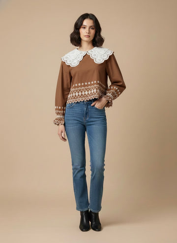 The Sienna Eyelet Lace Blouse