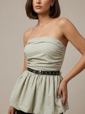 Alani Ruched Strapless Top