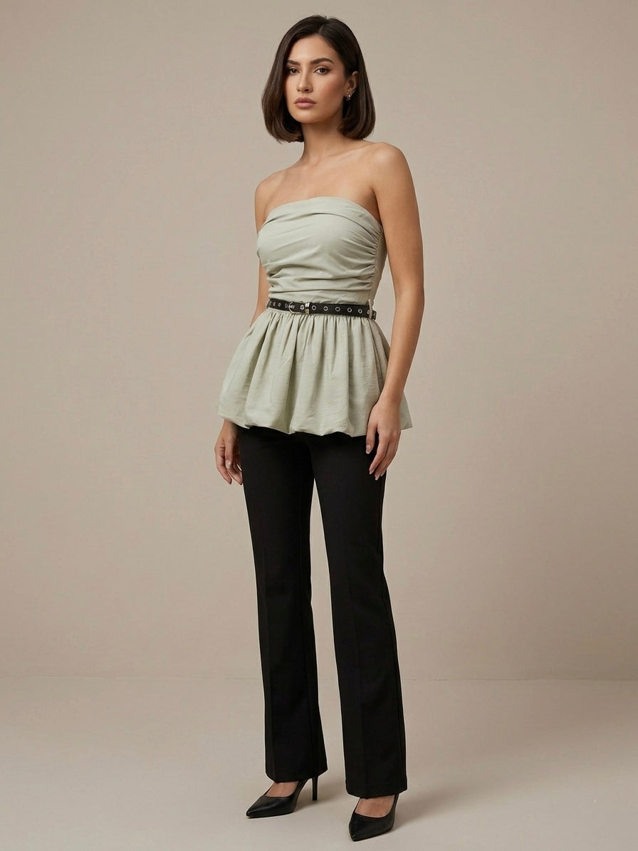 Alani Ruched Strapless Top